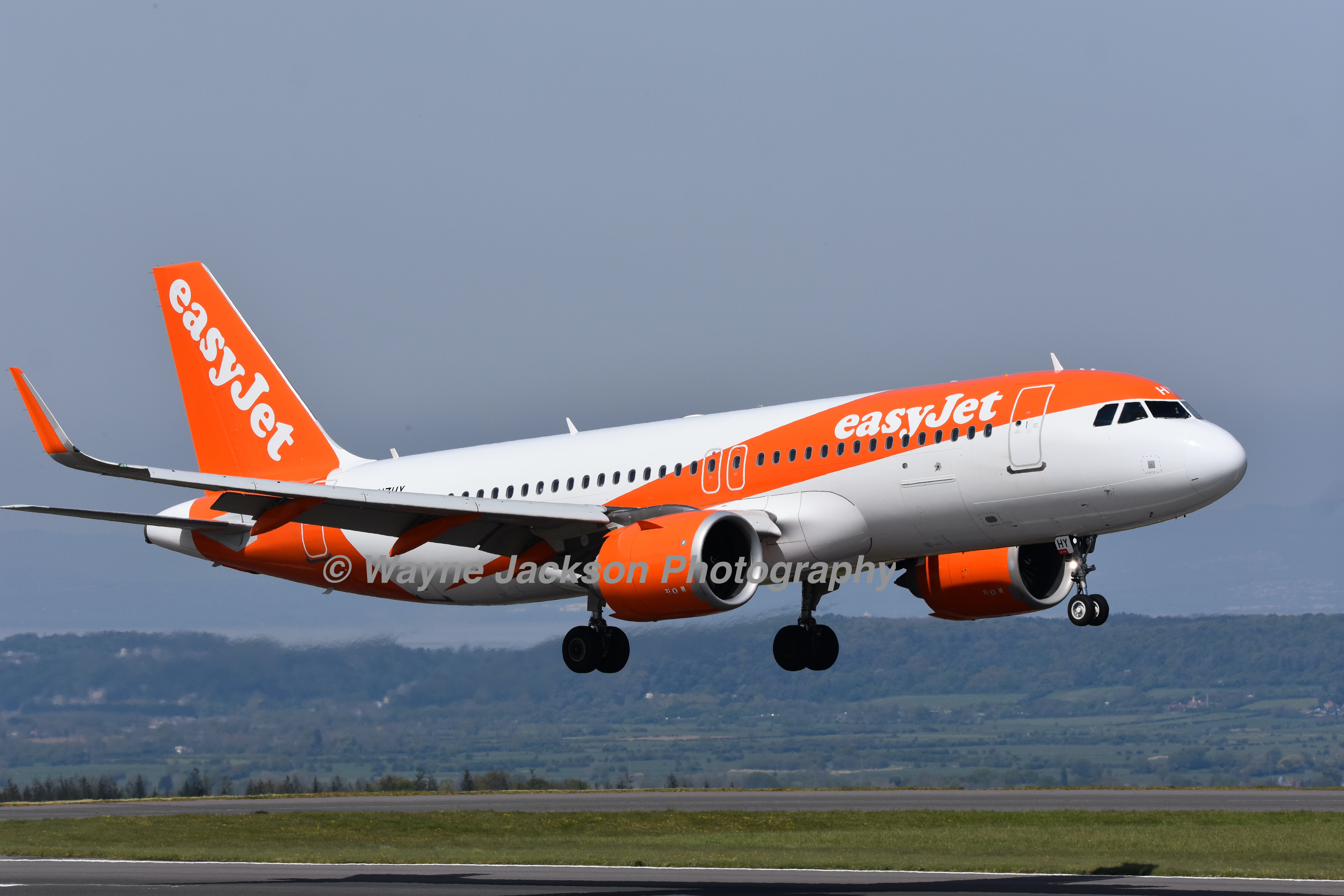 An easyJet aeroplane coming into land at Bristol Airport