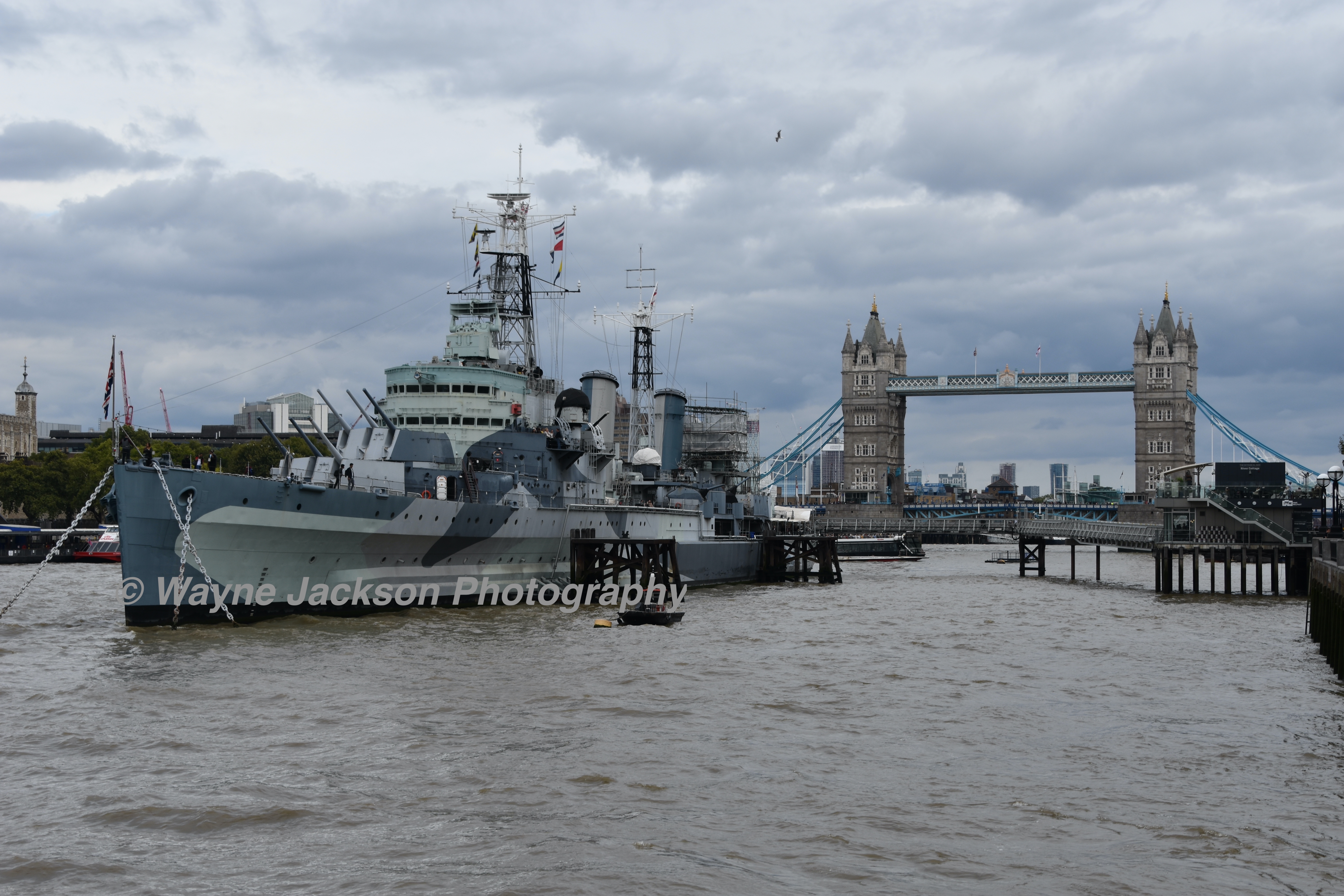 HMS Belfast and Tower Bridge in London